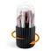 Makeup Brush Holder Organizer with Lid 360 Rotating Dustproof Storage Organizer, 5-Slot Makeup Brush Cup, Multifunctional Pen Holder for Makeup Brush Mascara or Eyeliner(Black)