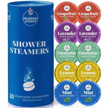 Shower Steamers Aromatherapy, 10-Pack Shower Bombs Mens Easter Basket Stuffers Gifts for Him Her, Birthday Gifts for Wife, Women, Mom, Organic Lavender Mint Grapefruit Lemon Eucalyptus Oils
