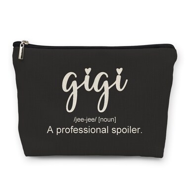 huester Gigi Gifts Makeup Bag, Gigi Gifts for Grandma Make Up Bag, Mothers Day Gifts for Gigi, Grandma Gifts, Gigi A Professional Spoiler Cosmetic Bag Travel Makeup Pouch Gifts for Gigi Grandma Purse