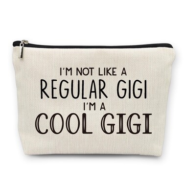 huester Gigi Gifts Makeup Bag, Gigi Gifts for Grandma Make Up Bag, Mothers Day Gifts for Gigi, Grandma Gifts, I&rsquo;m Cool Gigi Cosmetic Bag Travel Makeup Make Up Pouch Gifts for Gigi Grandma Purse