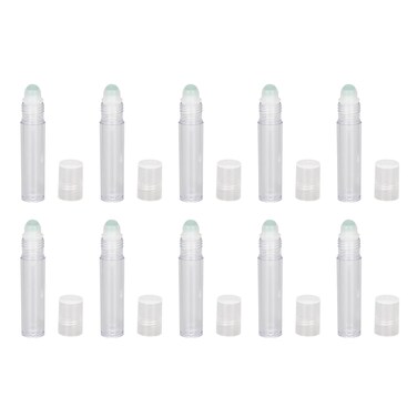 Empty Bottle, 10pcs 7ML Roll On Bottle, Plastic Travel Portable Empty Refillable Perfume Essential Oil Roller Bottles