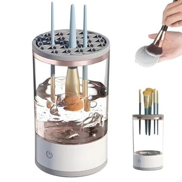 Electric Makeup Brush Cleaner, Quick Efficient Machine for Deep Cleaning All Types of Brushes,for Makeup Lovers &amp; Professionals., White