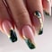 Dark Green Press on Nails Gel Glue on Nails for Manicure Art. Glossy Gold Glitter Acrylic False Nails With Marble Design. Curve Medium Coffin Full Cover Fake Nails Stick on Nails for Women Girls 24Pcs