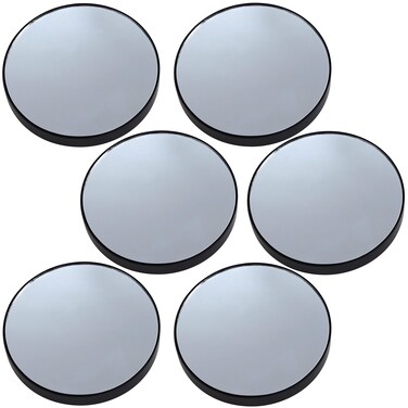 Iconikal 10x Magnification Mirror with Suction Cups, Black, 3-Inch Diameter, 6-Pack