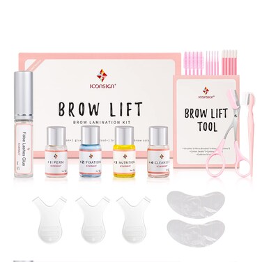 ICONSIGN Brow Lamination Kit, Professional Semi-Permanent Eyebrow lift Kit, Fuller &amp; Thicker Brows Long Lasting up to 8 weeks, Suitable for Salon &amp; Home Use