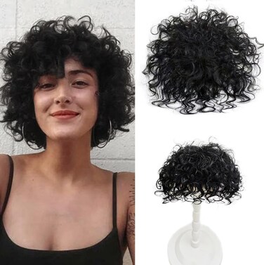 Breathable Elastic Curly Wave Human Hair Topper Clip in Silktop Topper Replacement Hair Pieces for Women with Thinning Hair Add Volume Dark Brown