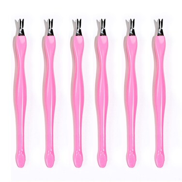 Cuticle knife Trimmer, 24 Pack Cuticle ForkTrimmer Nail Cuticle Remover Trimmer Pusher Dead Skin with Double Head V-Shaped Fork Manicure Pedicure Cleaner Care Tools for Home and Nail Shop (P)