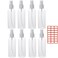 Small Spray Bottle, FOME 8 Pack 100ml/3.5 oz Travel Spray Bottle Clear Plastic Refillable Empty Fine Mist Spray Bottle with 24pcs Labels for Travel, Cleaning, Gardening, Skin Care