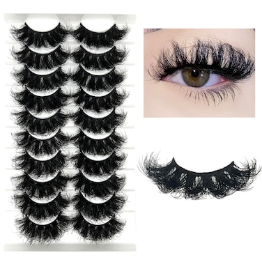 Dramatic Mink Lashes Thick Soft 20mm Volume 3D Mink Eye Lashes Pack 25mm Long False Eyelashes Full Strip Lashes That Look Like Extensions