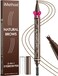 iMethod Microblading Eyebrow Pen - Eyebrow Pencil 2-in-1 Dual-Ended Eye Brow Pencils for Women with 3-Fork-Tip Applicator and Spoolie Brush Create Natural Hair-Like Defined Brows, Last All-Day, Brown