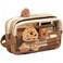 Kawaii Capybara Makeup Bag Kit, Plush Doll+20 Stickers+2 Brooches+Sticky Notes+Pendant, 9-Layer Large-Capacity Stationery Storage Bag (Brown)