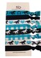 Sportybella Girls Horse Hair Ties (Teal/Black) - No Crease, No Tug Elastics with Horse Design, Ponytail Gift for Equestrians, 8pcs