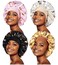 4pcs Large Satin Bonnets for Sleeping, Silky Hair Bonnet for Curly Hair Black Women Braid, E