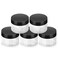 4 oz Plastic Jars Container with Lids, 5 Pack BPA Free Refillable Cosmetic Jars with Lids Clear Round Small Container for Lotion, Cream, Powders, Makeup, Slime, Honey Jam, Bath Salts, Black