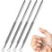 Ipetboom Cuticle Pushers And Nail Polish Remover: 4 Pcs Nail Gel Remover, Dual-Sided Nail Dotting Pen for nails, Manicure Tools Triangle Nail Scraper, Silver, 4.92 Inch