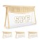 Iqimott Boho Patch SPF Bag Clear Makeup Letter Bag, Waterproof Zipper Make up Bag Toiletry Pouch for Women Girls, Clear Letter Patch Cosmetic Bag Transparent Organizer Pouch for Travel(SPF, Beige)