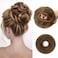 isheeny Messy Bun Hair 100% Human Hair Bun Extensions Brown with Highlights Messy Bun Hair Piece For Women, Perfect For Messy Bun Hair Extensions Fake Hair Bun Enhancer That Voluminous Natural