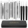 Pimple Popper Tool Kit, IUMAKEVP 15 PCS Professional Stainless Steel Blackhead Remover Comedone Extractor Tools for Removing Pimples, Blackheads, Zit on Face - Acne Removal Kit with Metal Case (Black)