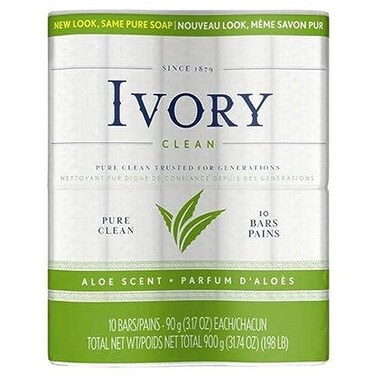 Ivory Bar Soap Aloe Scent, 3.17 Ounce (Pack of 10)