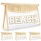 Clear Makeup Letter Patch Makeup Bag BEACH Pouch, Boho Clear Toiletry Bags Travel Small Cute Stadium Chenille Letter Cosmetic Zipper Pouch Purse, Transparent Waterproof Makeup Storage for Women(BEACH)