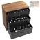 J JACKCUBE DESIGN Essential Oil Storage Box, Holds up to 124 Bottles 5-30 ml Standard and Roller Bottles, 3 Tier Metal &amp; Wooden Drawer Case Organizer Display Container- MK584A