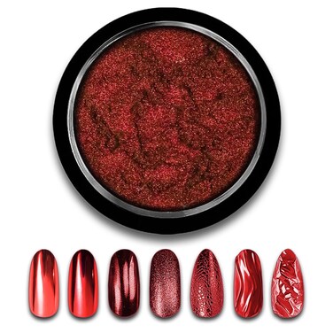 Red Chrome Nail Powder Mirror Effect Metallic Dust Holographic Glitter Glazed Manicure Decoration Reflective Pigment for DIY Gel Polish Nail Art, Resin Craft, Gifts