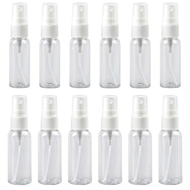 12 PACK Mini Transparent Spray Bottle, 20ML &amp; 30ML Small Travel Size spray bottle, Clear Empty Fine Mist Plastic Mini Travel Bottle Set Clear Empty Refillable Atomiser Mist Sprayer Bottles