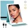 Lighted Travel Makeup Mirror, PU Leather Folding Travel Mirror Compact Vanity Mirror with Lights, Portable Makeup Mirror with 3 Lighting Dimmable Touch Screen Rechargeable for Travel &amp; Beauty