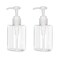 100ml (3.4oz) Pump Bottle Dispenser Jansburg 2 Pack Refillable Flat Square Plastic Lotion Dispenser Leakproof Empty Lotion Pump Bottle for Essential Oil Soap Lotion Shampoo Clear