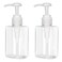 150ml (5.1oz) Pump Bottle Dispenser Jansburg 2 Pack Refillable Flat Square Plastic Lotion Dispenser Leakproof Empty Lotion Pump Bottle for Essential Oil Soap Lotion Shampoo Clear