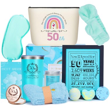 50th Birthday Gifts for Her Women,Cool Gifts for 50 Year Old Woman,Unique 1974 Birthday Gifts for Women,13pcs Gifts for Women Turning 50,50 Year Old Gifts for Women Mom Wife Sister Female Friends