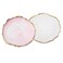 JASSINS Resin Nail Art Palette,Nail Art Painting Mixed Color Palette Gold Edge Nail Gel Color Makeup Display Board (Pink+White)