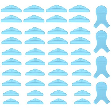 44 Piece Lash Lift Rods,Silicone Eyelash Perming Curler Makeup Tools,5 sizes S/M/M1/M2/L,Reusable Lash Lifting Pads (Blue)