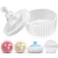Baby Powder Puff and Container Set,Dusting Powder Container with 4 Pcs Powder Puff，Jaxbo Glass Powder Puff Jar for Face Body Wet Dry Makeup Soft Washable Reusable