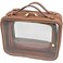 Clear Makeup Bag Toiletry Bag for Women Cosmetic Case Large Capacity Travel Make Up Bag Organizer Transparent Storage Compartment TSA Approved (BROWN)