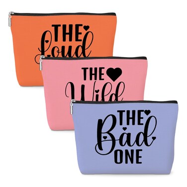 3 Pcs Girls Trip Makeup Bag, Funny Girls Trip Gifts Favors Cosmetic Bag, Girls Weekend Gifts, Summer Vacation Bachelorette Party Wedding Friendship Gifts for Women Bestie Coworkers Birthday Christmas