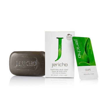 Jericho Cosmetics All Natural Dead Sea Mud Soap Bar, Moisturizing Facial Treatment Soap with Dead Sea Minerals and Dead Sea Salts, For all skin disorders, Vegan &amp; Triple Milled - 4.4 oz single bar