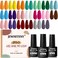 JEWHITENY 23PCS Gel Nail Polish Set 20 Translucent Nail Polish Jelly Color Natural and Elegant Long Lasting Suitable for Salon and Home