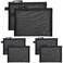 6 Pieces Nylon Mesh Bags with Zipper Mesh Makeup Pouch Travel Toiletry Organizer Purse Diaper Bag Organizing Pouch Cosmetic Bikini Storage(Black, 9.5 x 6.8 Inches)
