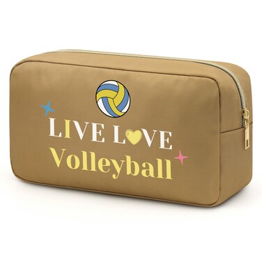 Volleyball Makeup Bag for Girls Volleyball Stuff Cosmetic Bag for Volleyball Players Teams Travel Vibrant Toiletry Bag Inspirational Gifts for Best Friends Women Volleyball Makeup Pouch