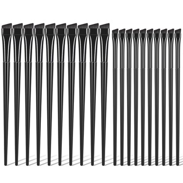 20 Pcs Eyeliner Brush, Angled Eyebrow Tint Brushes, Tapered Eyebrow Concealer Brush Eye Shadow Applicator Sticks Ultra Thin Eye Makeup Brushes Slanted Tinting Brushes for Beauty Cosmetic Tool