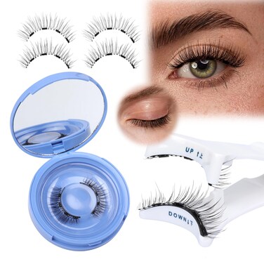JIMIRE Magnetic Eyelashes with Applicator Magnetic Wispy Magnetic Lashes Reusable Magnetic Eyelashes without Eyeliner No Glue No Eyeliner Needed Wispy Magnetic Lashes 1 Pairs Pack