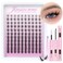 JIMIRE Lash Clusters Kit Manga Cluster Lashes Natural Look Wispy DIY Lash Extension Kit with Lash Bond and Seal Waterproof 110Pcs 8-16MM Wispy D Curl Individual Lashes Wet-Look Eyelash Extension