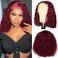 99J Burgundy Lace Front Wigs Human Hair Burgundy Curly Bob Wigs Human Hair 13x4 Lace Front Wigs Short Curly Bob Wigs Deep Curly Lace Front Wigs for Black Women 12 Inch