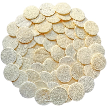 54 Pack Natural Loofah Sponge Exfoliating Face Pads - Facial Body Scrubbers Pad - When Bath Shower and Spa - Loofa Sponges Brush Scrub - Bulk Loofahs Scrubber - Cleansing Skin for Women and Men