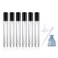 Thick Glass 6pcs 10ml 1/3oz Spray Bottle Refill Perfume Hydrating Fragrance Fine Mist Atomizer Cosmetic Container Round Tube Party Makeup Tool Travel Gift Sample（6Pack Black lid）