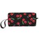 Red Cherry Black Makeup Bag Organizer Small Cosmetic Bags Portable Travel Toiletry Bag With Handle Simple Accessories Storage Zipper Pouch For Women Girl