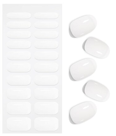 JMEOWIO Semi Cured Gel Nail Strips White Gel Nail Stickers Nail Supplies Nail Art Design Decoration Accessories
