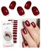 JMEOWIO Gel Nail Stickers Black Red Semi Cured Gel Nail Strips Wraps UV/LED Nail Supplies Nail Art Design Decoration Accessories