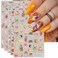 JMEOWIO 6 Sheets Fall Autumn Nail Art Stickers Decals Self-Adhesive Pegatinas U&ntilde;as Pumpkin Maple Leaf Thanksgiving Nail Supplies Nail Art Design Decoration Accessories